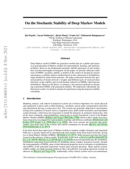 On the Stochastic Stability of Deep Markov Models