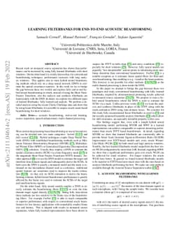 Learning Filterbanks for End-to-End Acoustic Beamforming