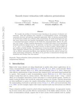 Statistical and Computational Efficiency for Smooth Tensor Estimation with Unknown Permutations