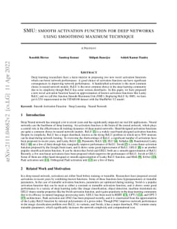 SMU: smooth activation function for deep networks using smoothing
  maximum technique