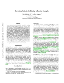 Revisiting Methods for Finding Influential Examples