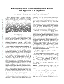 Data-driven Set-based Estimation of Polynomial Systems with Application
  to SIR Epidemics
