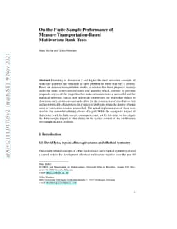 On the Finite-Sample Performance of Measure Transportation-Based
  Multivariate Rank Tests