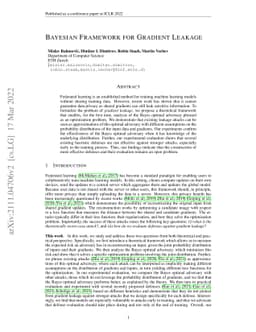 Bayesian Framework for Gradient Leakage
