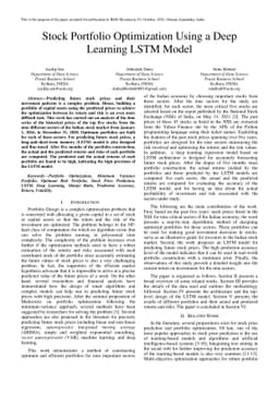 Stock Portfolio Optimization Using a Deep Learning LSTM Model