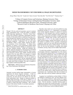 Mixed Transformer U-Net For Medical Image Segmentation