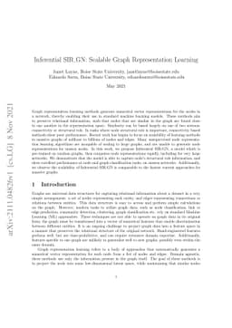 Inferential SIR-GN: Scalable Graph Representation Learning