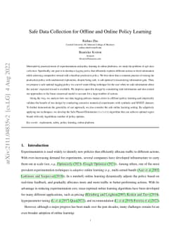 Safe Data Collection for Offline and Online Policy Learning