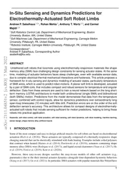 In-Situ Sensing and Dynamics Predictions for Electrothermally-Actuated
  Soft Robot Limbs