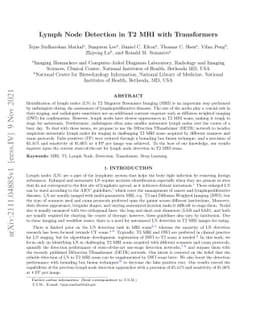 Lymph Node Detection in T2 MRI with Transformers