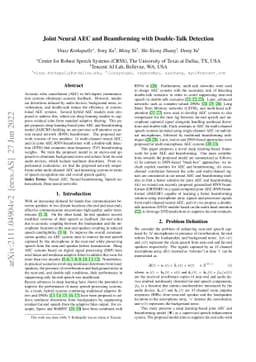 Joint Neural AEC and Beamforming with Double-Talk Detection