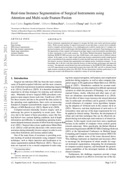 Real-time Instance Segmentation of Surgical Instruments using Attention
  and Multi-scale Feature Fusion