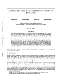 American Hate Crime Trends Prediction with Event Extraction