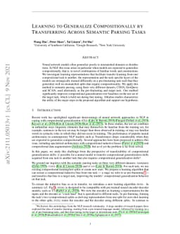 Learning to Generalize Compositionally by Transferring Across Semantic
  Parsing Tasks