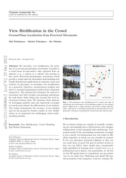 View Birdification in the Crowd: Ground-Plane Localization from
  Perceived Movements