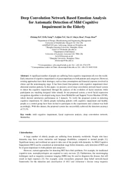Deep Convolution Network Based Emotion Analysis for Automatic Detection
  of Mild Cognitive Impairment in the Elderly