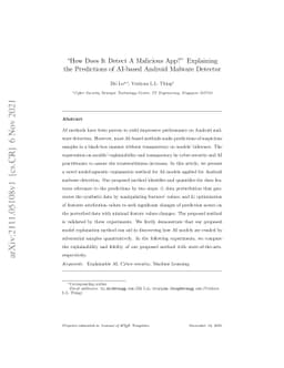 "How Does It Detect A Malicious App?" Explaining the Predictions of
  AI-based Android Malware Detector