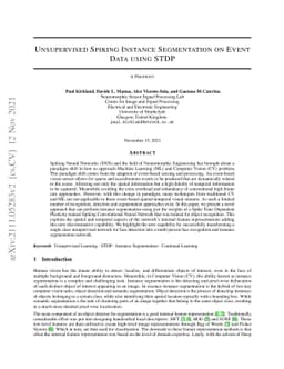 Unsupervised Spiking Instance Segmentation on Event Data using STDP