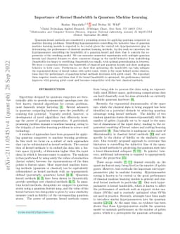 Importance of Kernel Bandwidth in Quantum Machine Learning