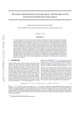 Training Generative Adversarial Networks with Adaptive Composite
  Gradient