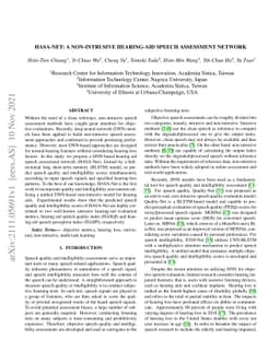 HASA-net: A non-intrusive hearing-aid speech assessment network