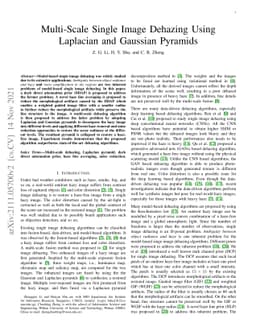 Multi-Scale Single Image Dehazing Using Laplacian and Gaussian Pyramids