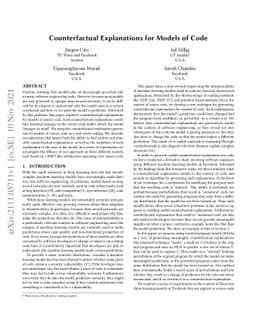 Counterfactual Explanations for Models of Code