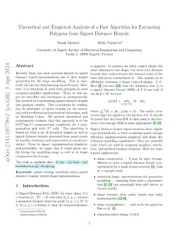 Theoretical and Empirical Analysis of a Fast Algorithm for Extracting
  Polygons from Signed Distance Bounds