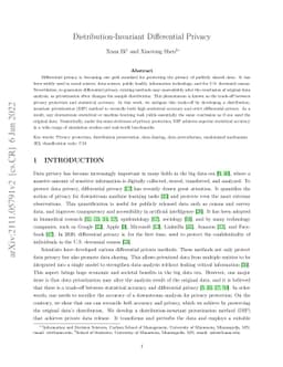 Distribution-Invariant Differential Privacy
