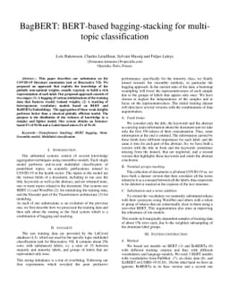 BagBERT: BERT-based bagging-stacking for multi-topic classification