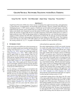 Graph Neural Network Training with Data Tiering