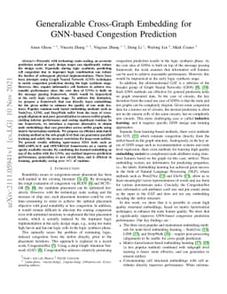 Generalizable Cross-Graph Embedding for GNN-based Congestion Prediction
