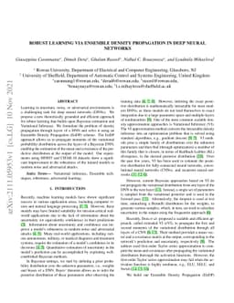 Robust Learning via Ensemble Density Propagation in Deep Neural Networks
