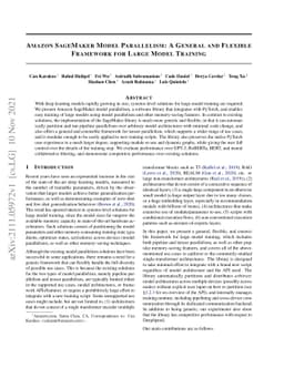 Amazon SageMaker Model Parallelism: A General and Flexible Framework for
  Large Model Training