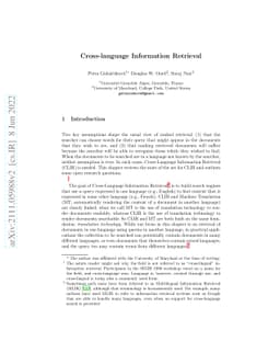 Cross-language Information Retrieval