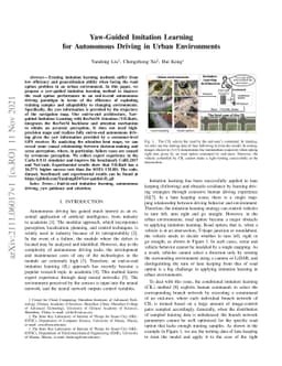 Yaw-Guided Imitation Learning for Autonomous Driving in Urban
  Environments