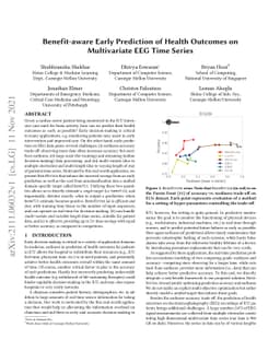 Benefit-aware Early Prediction of Health Outcomes on Multivariate EEG
  Time Series