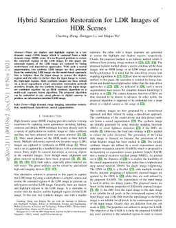 Hybrid Saturation Restoration for LDR Images of HDR Scenes