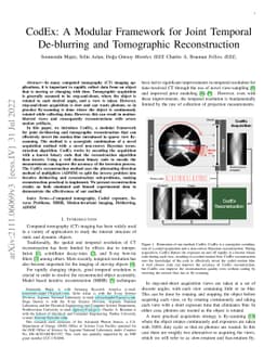 CodEx: A Modular Framework for Joint Temporal De-blurring and
  Tomographic Reconstruction
