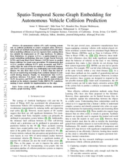 Spatio-Temporal Scene-Graph Embedding for Autonomous Vehicle Collision
  Prediction