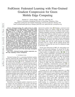 FedGreen: Federated Learning with Fine-Grained Gradient Compression for
  Green Mobile Edge Computing