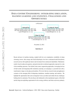 Data-Centric Engineering: integrating simulation, machine learning and
  statistics. Challenges and Opportunities