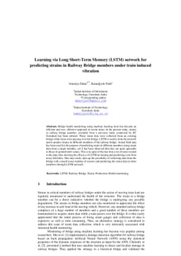 Learning via Long Short-Term Memory (LSTM) network for predicting
  strains in Railway Bridge members under train induced vibration