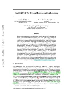 Implicit SVD for Graph Representation Learning