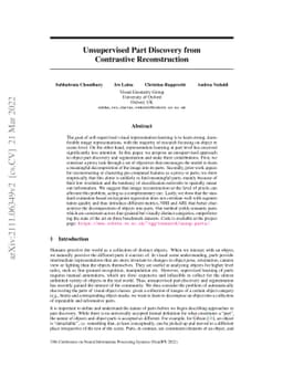 Unsupervised Part Discovery from Contrastive Reconstruction