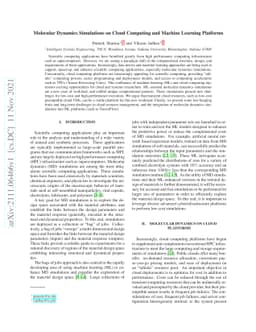Molecular Dynamics Simulations on Cloud Computing and Machine Learning
  Platforms