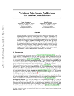 Variational Auto-Encoder Architectures that Excel at Causal Inference