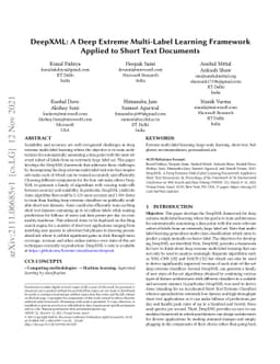 DeepXML: A Deep Extreme Multi-Label Learning Framework Applied to Short
  Text Documents