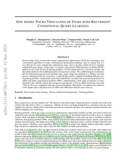One model Packs Thousands of Items with Recurrent Conditional Query
  Learning