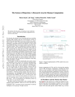 The Science of Rejection: A Research Area for Human Computation